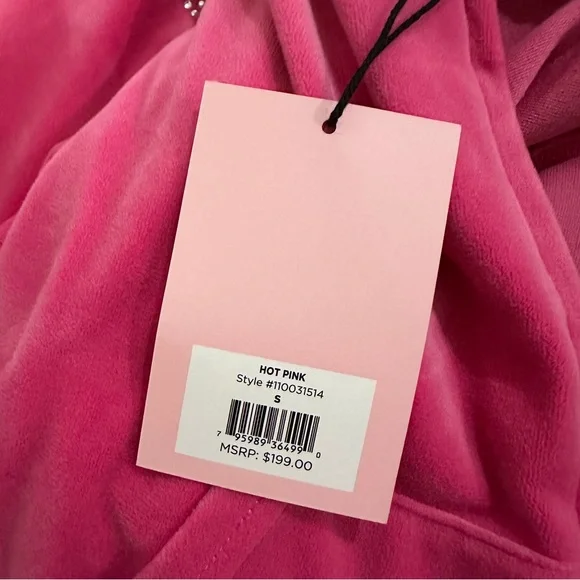 NWT Juicy Couture OG Big Bling Velour Hoodie and Pants Set in Hot P… - Picture 6 of 8